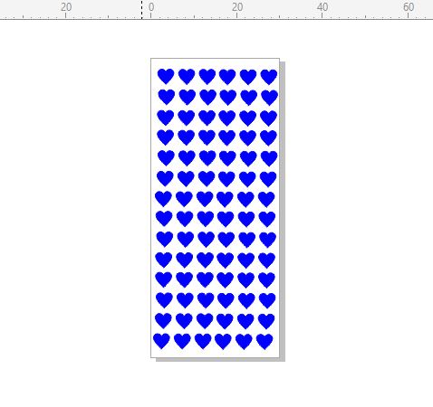 Hearts mini  stamp 30 x 70.rubber only for use with stamping pla